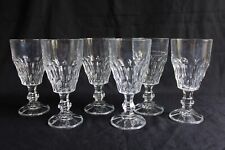 6 grands verres anciens à pied, à facette, hauteur 18.5 cm