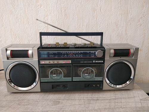 Boombox ghettoblaster silver - boombox,