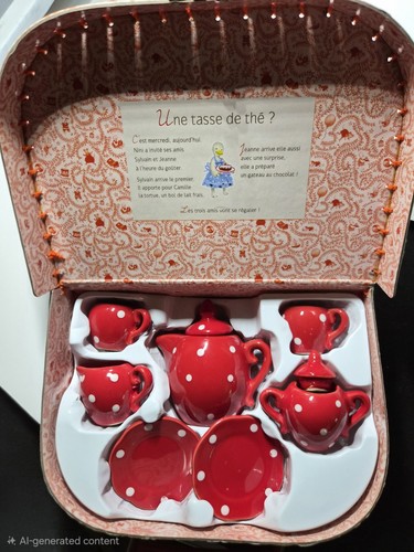 Suitcase tea party ceramic - -,