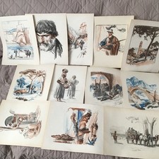 24 GRAVURES DU PEINTRE LEON CANNICCIONI DU LIVRE"LA CORSE"PIERRE DOMINIQUE 1935
