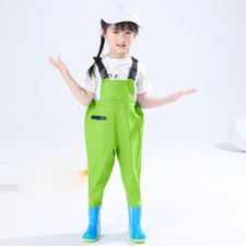 Enfants PVC Poitrine Cuissardes Imperméable Pantalon Bottes Extérieur Pêche Jeu