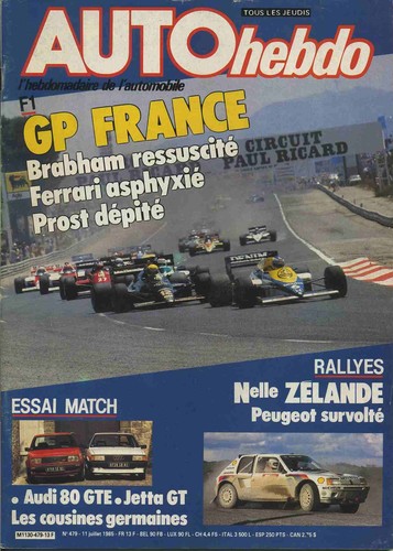 Auto hebdo 479 - auto, 11/07/1985