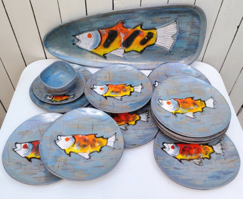 Service poisson faïence - poisson,,