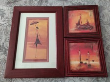 3 cadres avec reproduction peinture - MARSO - ONA - déco artiste peintre