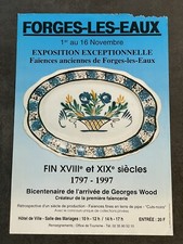 Affiche ancienne Exposition Faïence XVIII XIXe siècle Forges les Eaux France