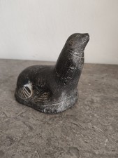 Sculpture Lion De Mer En Pierre. The Wolf Sculptures, Canada. Fait Main