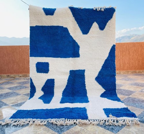 Tapis marocain bleu tapis