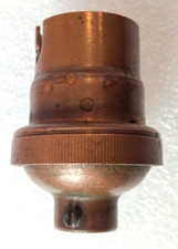 Douille B22 pas de 10 mm en Cuivre et Porcelaine TBE