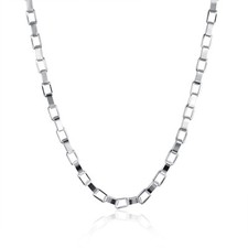 Chaine gros rectangulaire de plaqué argent 925 45 cm 6mm mixte homme femme