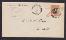 Haiti Sc 318 on 1928 Cover, red Lindbergh Plane cancel