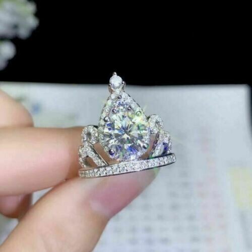 Bague fiançailles couronne - de,