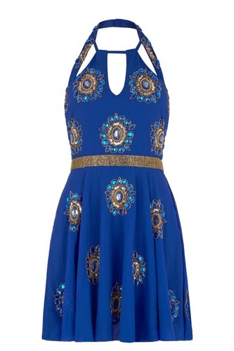 Mini robe mariage - mini, bleu