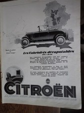 CITROEN 10 CV B14 cabriolet décapotable 19 publicité papier ILLUSTRATION 1928