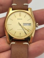 DOXA AUTOMATIC Day Date Watch cal. ETA 2879 Swiss Made Gold Plated Working 1970s