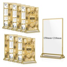 12PCS Presentoir de Table en Acrylique A5 Porte Affiche Doré Cadre Photo Doub...