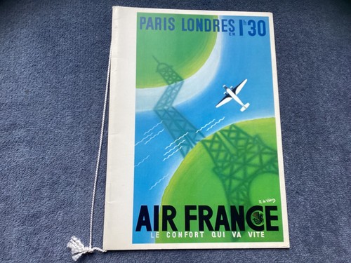 Air france concorde menu paris - france,