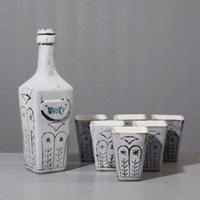 Service à liqueur whisky Vallauris style 1950s Capron Barbier Reynaud Cimal