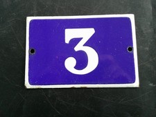 PLAQUE EMAILLE ANCIENNE NUMERO DE RUE 3