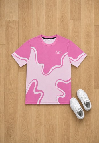 Shirt rose motif abstrait - t-shirt,