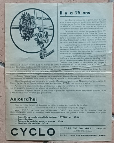 Cyclisme vélo ancien papier - cyclisme,