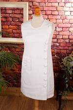 Robe Vintage Orig 60S Blanche Asymétrique Disco Schlager Robe De Mariée 42