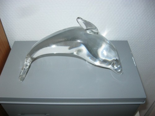 Presse papier dauphin verre - papier, en