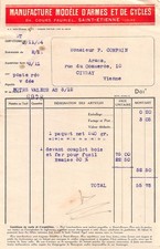 1934  FACTURE MANUFACTURE D ARMES ET DE CYCLES A SAINT ETIENNE  - M.COMPAIN A C