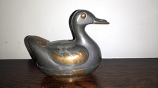 BOITE CANARD EN ETAIN ET LAITON - VINTAGE