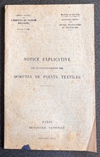 Brochure Notice explicative comptes de points textiles 1943 Guerre 39 40