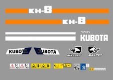 Kubota KH8 Mini Digger Sticker Set avec les Signaux D'Avertissement de Sécurité