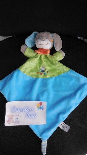 Doudou plat chien bleu - plat,