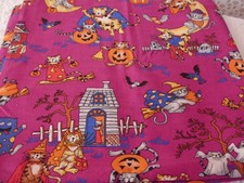 coupon tissu  " Halloween "  55   X  50   cm