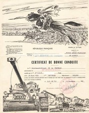 MILITARIA CERTIFICAT BONNE CONDUITE 36e REGIMENT DE DRAGONS 1962 GUERRE ALGERIE