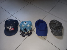 LOT DE 4 CASQUETTES NY / KIABI / PICCOLIO / WAP TWO ENFANT TAILLE 8-10 ANS + KDO