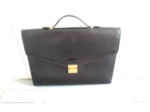 Cartable cuir grainé noir