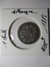 1  MARK   1875  C  de " WILHELM Ier  " ALLEMAGNE ARGENT