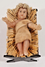 ANCIEN SANTON "JESUS EN CIRE SUR SON LIT" 8.5 CM X 5 CM