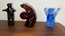 Lot de trois Ours en pâte de verre