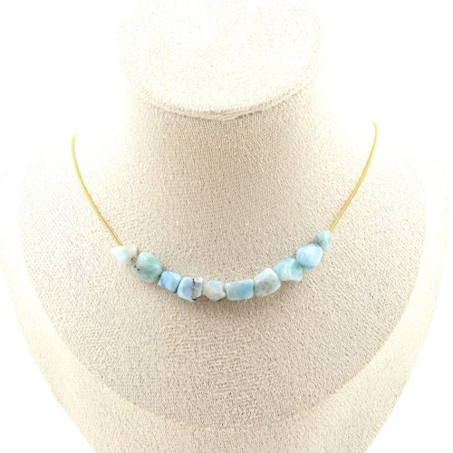 Collier perles larimar - perles, de