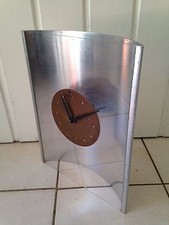 originale  horloge pendule en métal inox chromé vintage années 50 60 70