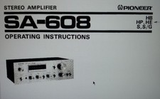 manuale utente amplificatore SA-608 hifi stereo pioneer carta formato a4