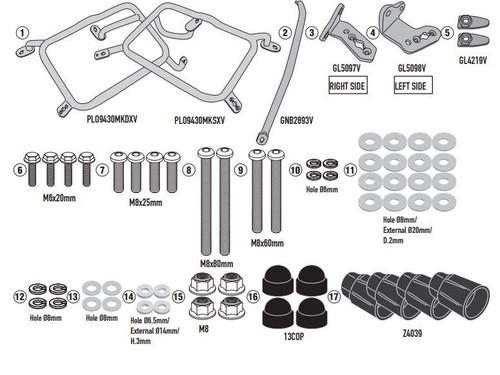 Set porte valises givi - set,