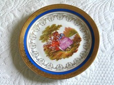 assiette ancienne porcelaine de Limoges décorative "tableau Fragonard"