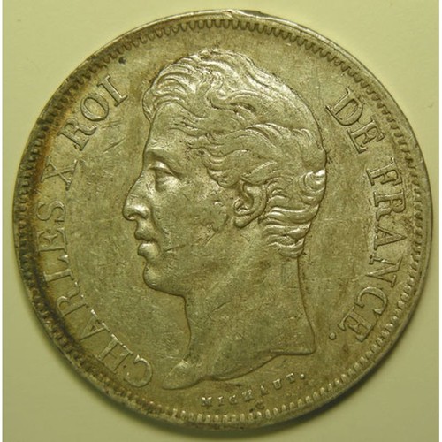 Rare charles 5 francs - x,, 1830