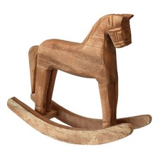 Cheval à Bascule Vintage en Bois Sculpté, Animaux Décorés avec des Figurine2051