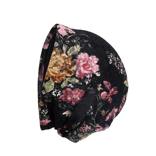 Floral printed hat - printed, bonnets