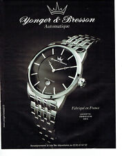 Publicité Advertising 088  2010   montre  Yonger & Bresson automatique Lafayette