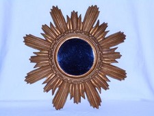 MIROIR SOLEIL VINTAGE EN RESINE DORE