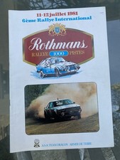 Programme Rallye 1000 Pistes 1981 avec Toyota Rothmans