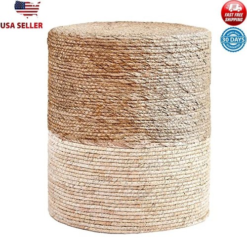 Natural seagrass pouf - natural, ottoman